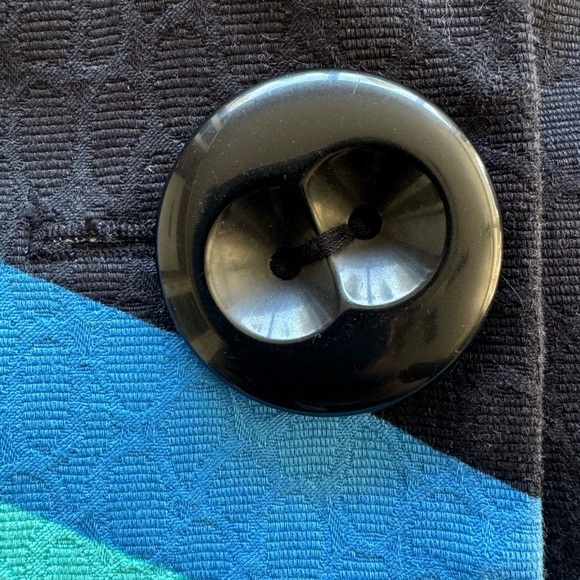 Vesti jacket mod long blue black green button front retro Sz 4 small business - Picture 11 of 13